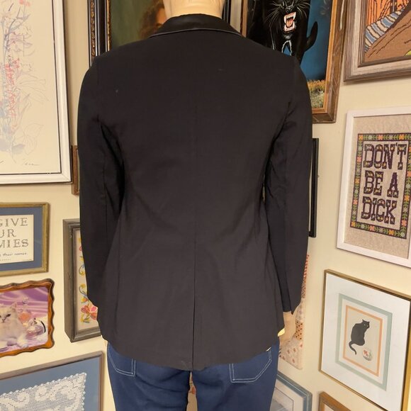 Lane Bryant Plus Size Womens Black Double-Breasted Satin Collar Blazer Size 14 - Picture 3 of 4